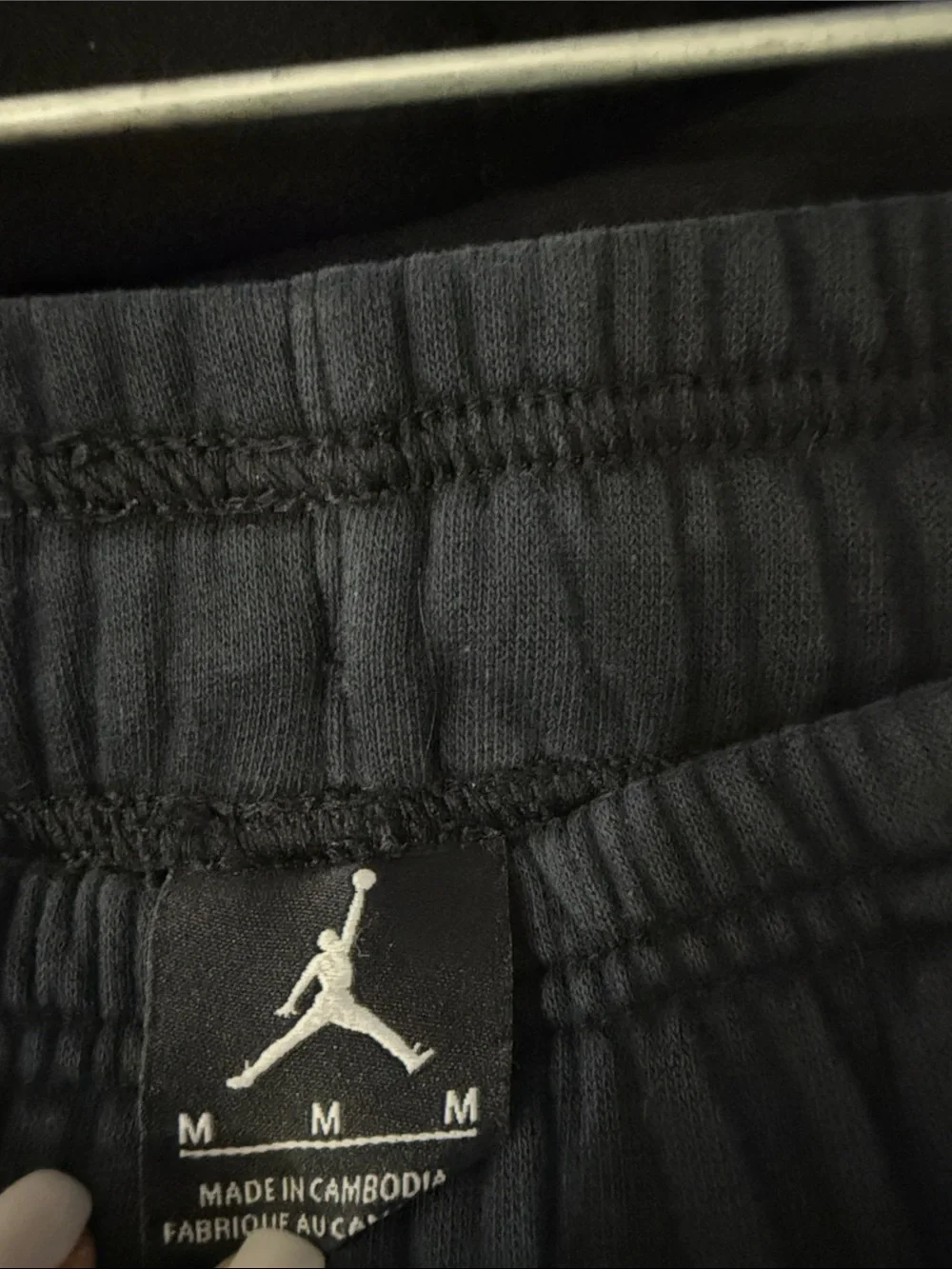 Men's Nike Jordan Black Sweatpants with Red Accent